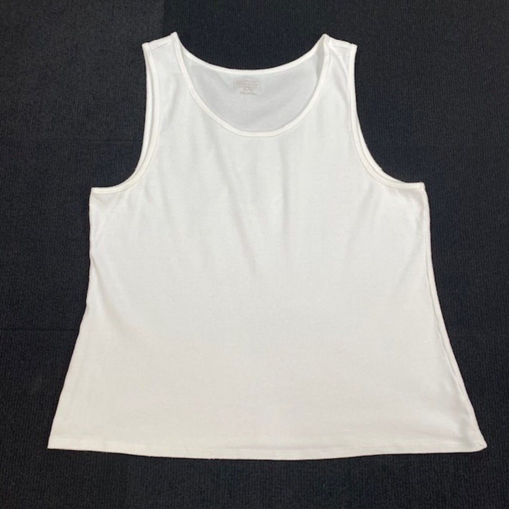 Pendleton Womens White 100% Cotton Scoop Neck Sleeveless Tank Top Size XL